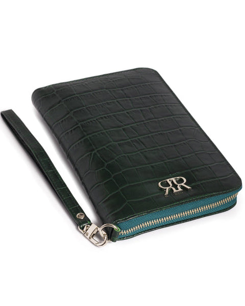 GINEVRA GREEN LEATHER DOCUMENT HOLDER