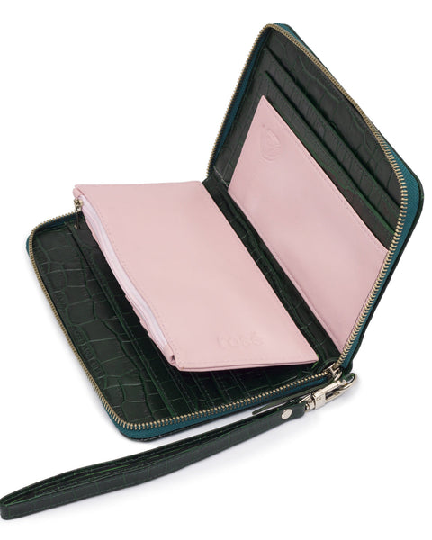 GINEVRA GREEN LEATHER DOCUMENT HOLDER