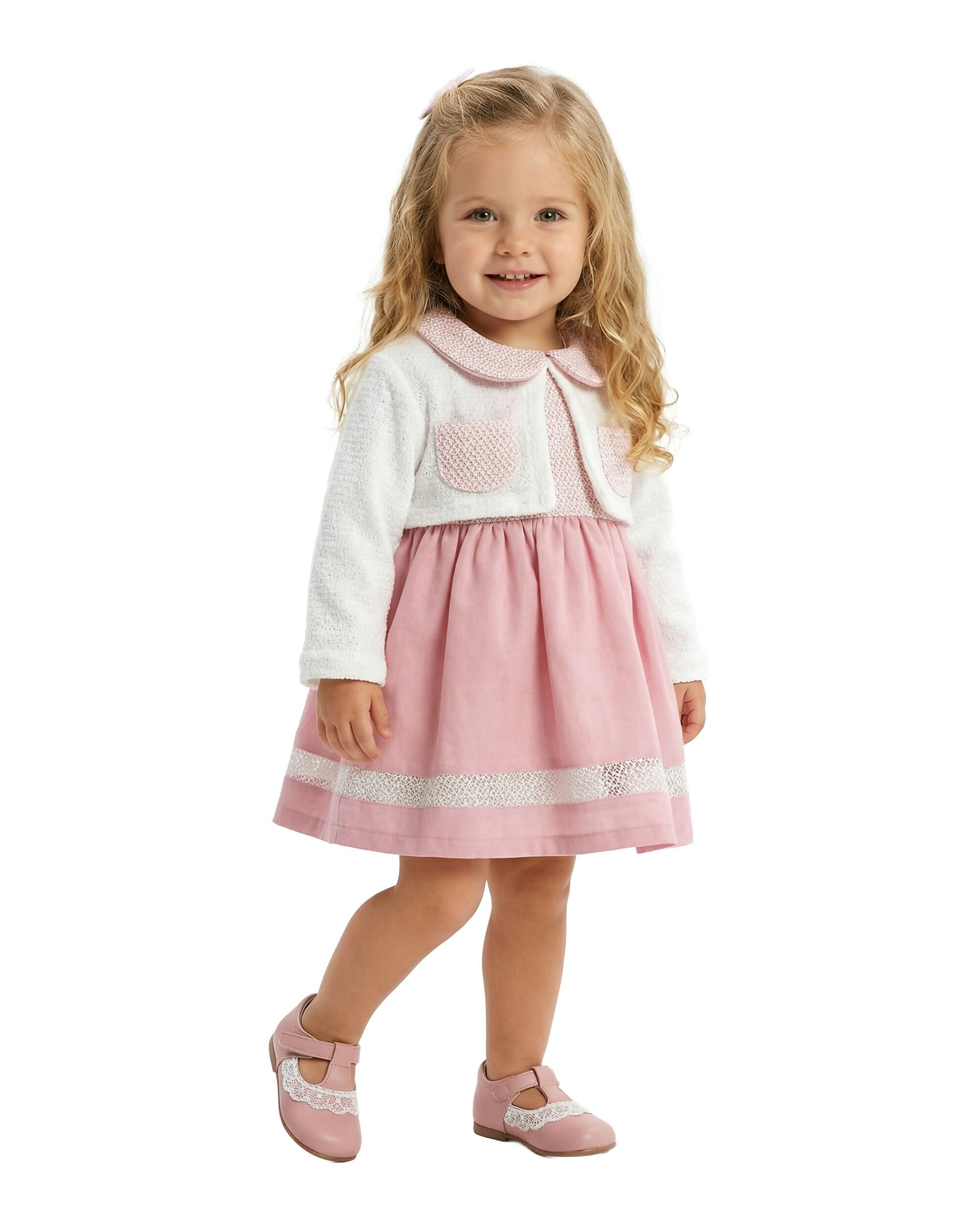 BOMBILI Girls 2-piece set (drees,jacket) - Pink