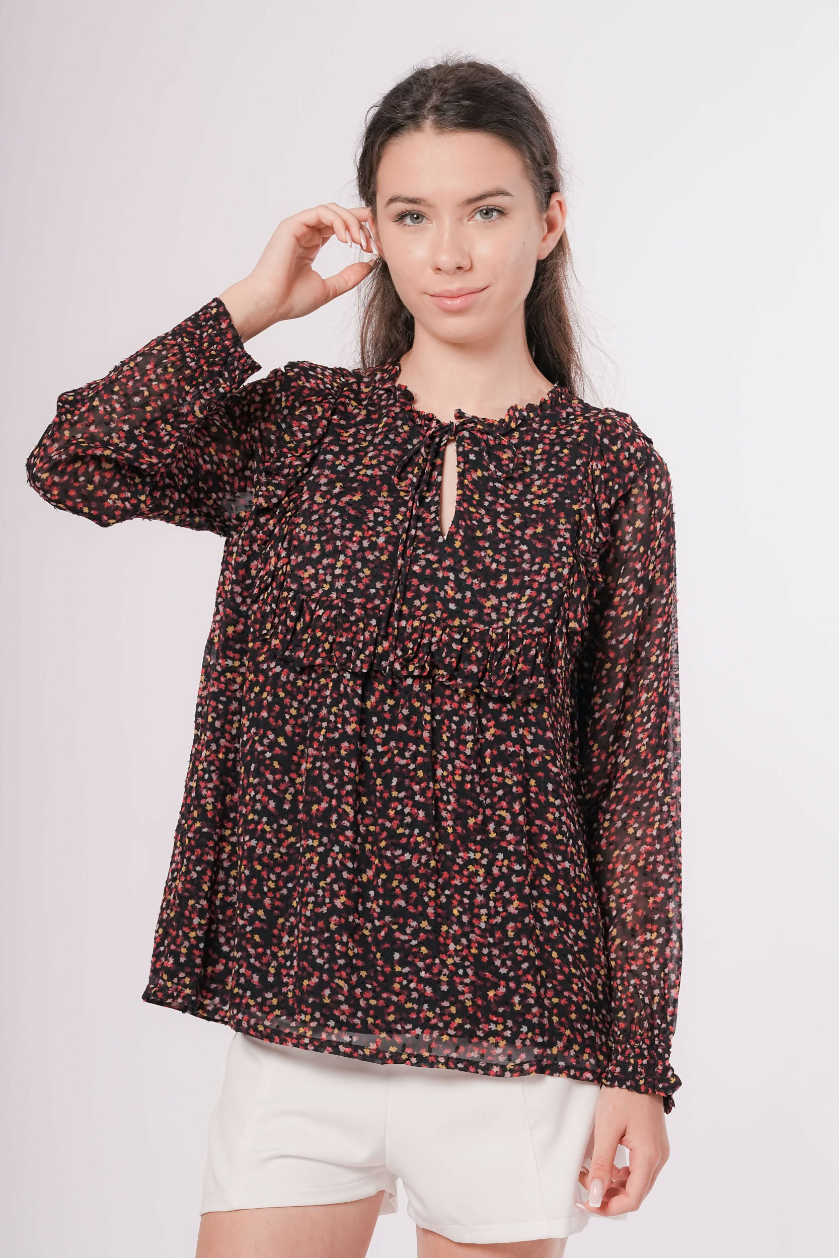DONA FRILL ROBE BLOUSE