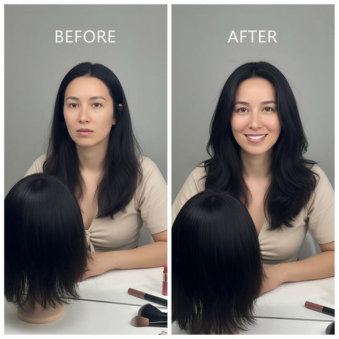 Human Hair Topper – Light Brown #4 | Clip-In for Volume & Coverage