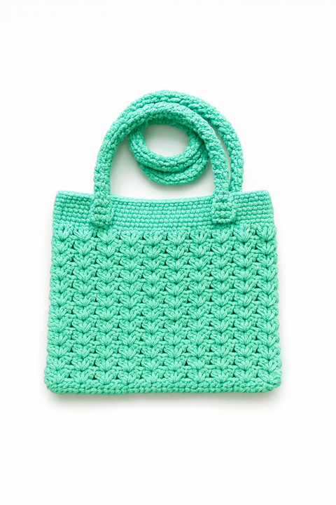 Crochet Tote Bag - Mint Green
