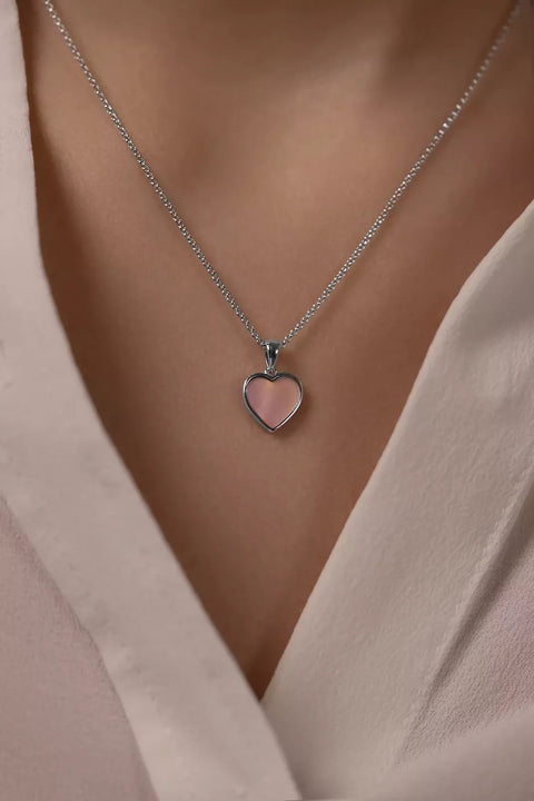 Necklace Heart With Pink Mother Of Pearl