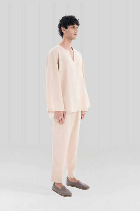 T 03 Light Brown Linen T-Shirt
