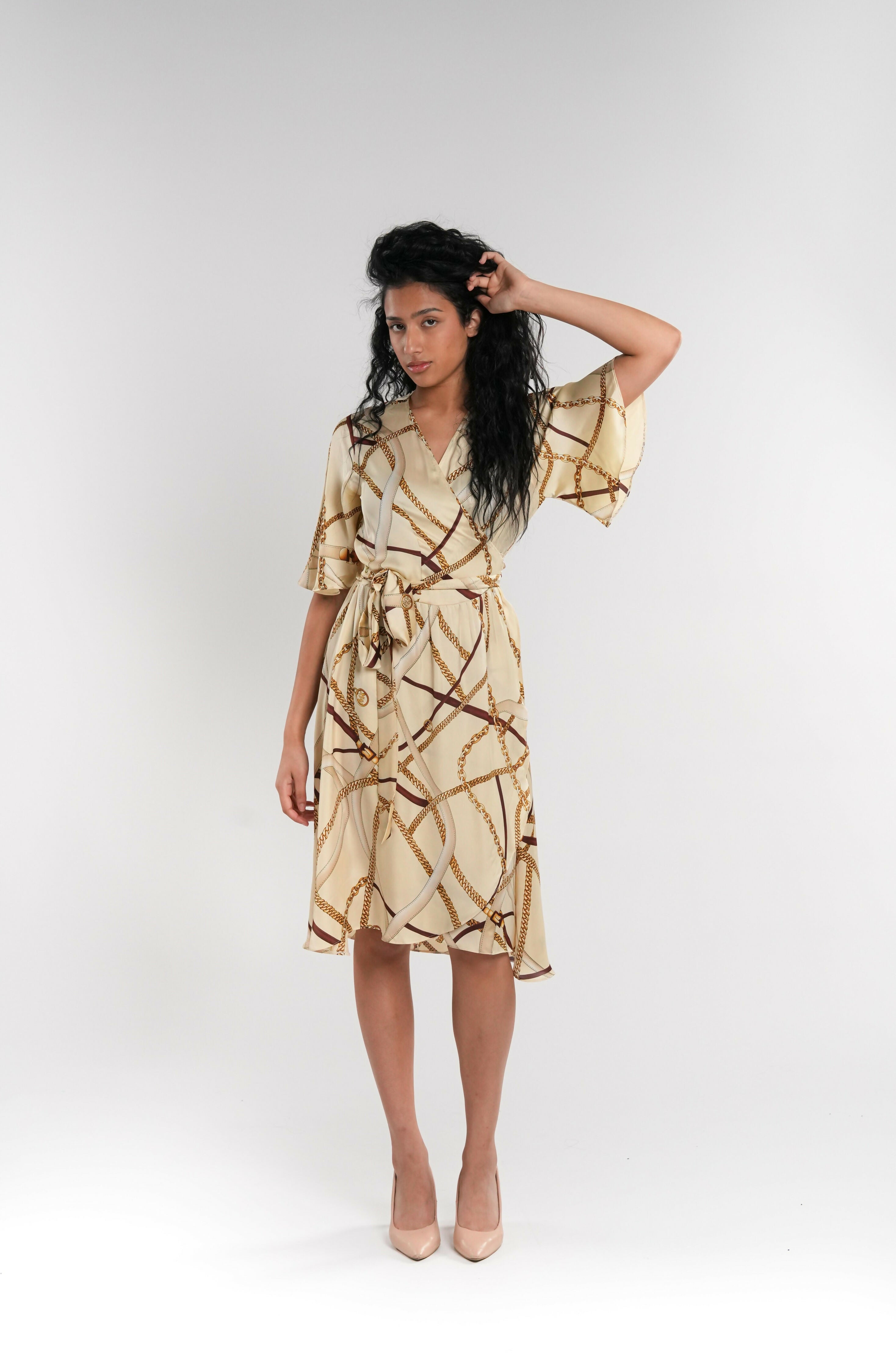 Wrap Style Overlap Dress