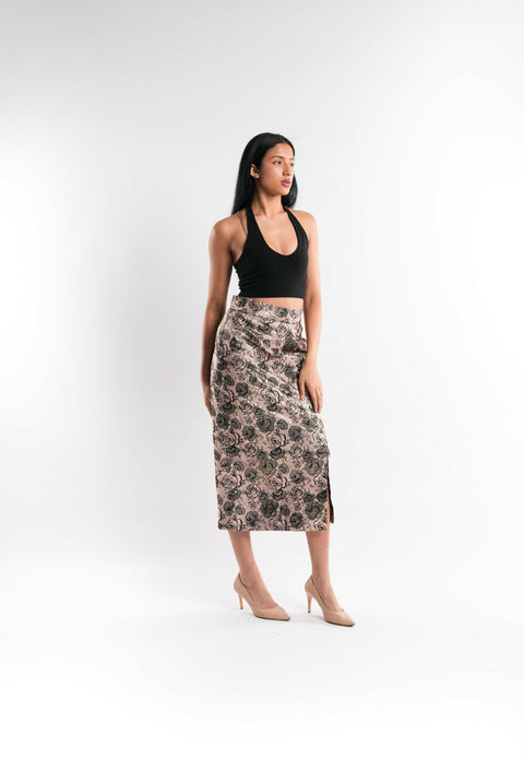 Floral Brocade Skirt