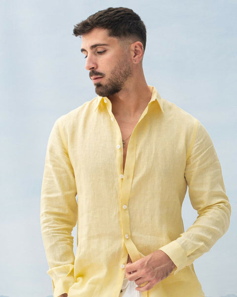 Fira LS Linen Shirt Pale Lemon