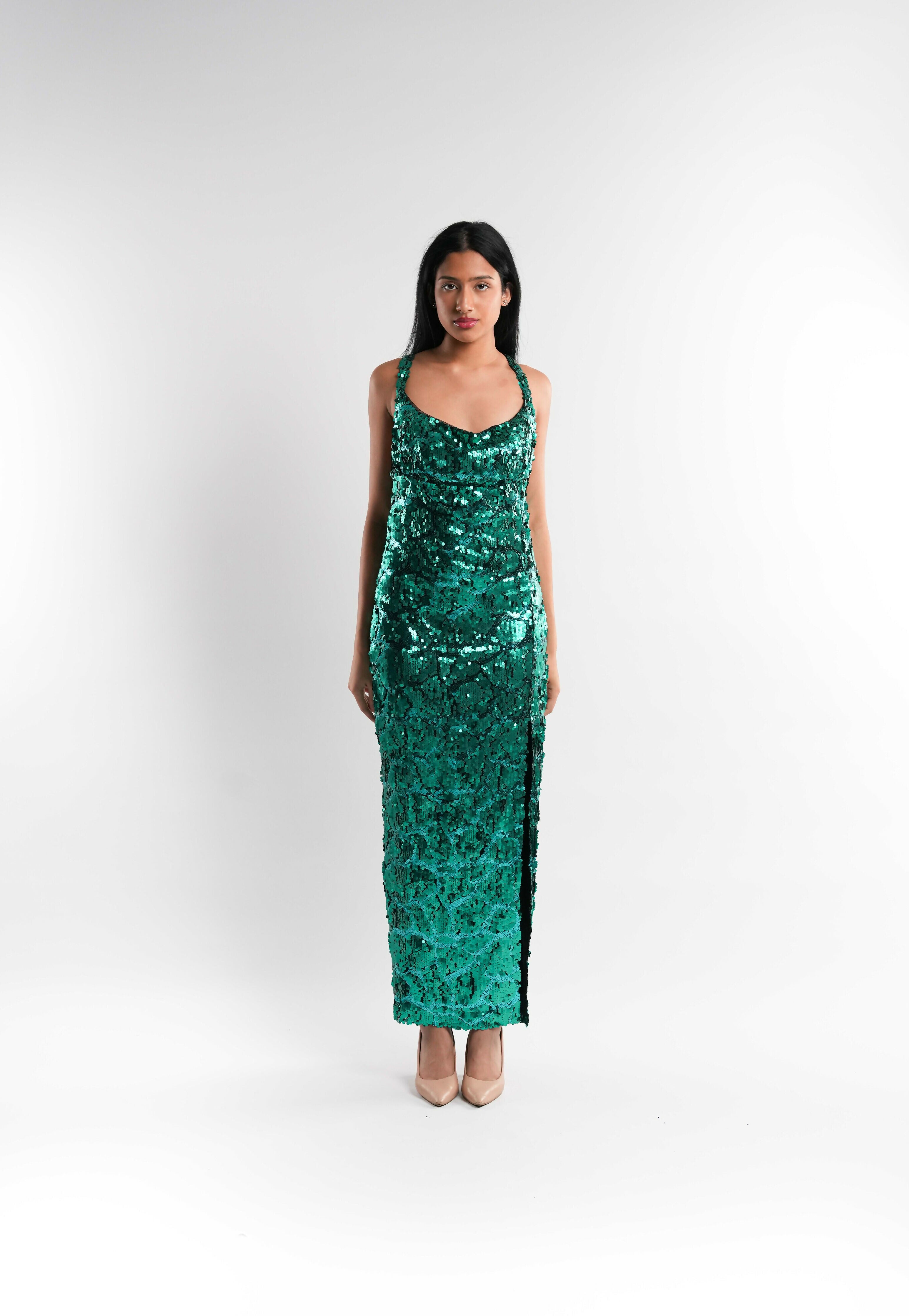 Emerald Sequin Dress