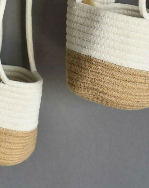 Decorative Hanging Planter Basket with Natural Jute Cotton Cord