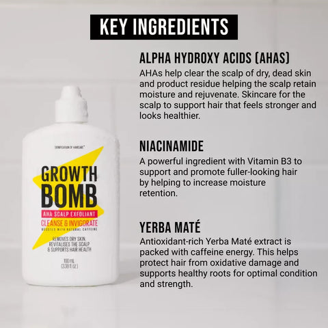 Growth Bomb - AHA Scalp Exfoliant - Cleanse & Invigorate - 100ml