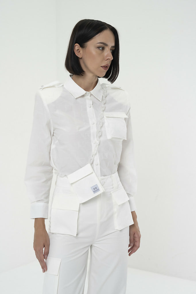CROSS CHAINED POCKET SHIRT