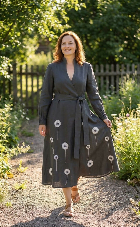 Trench Coat With Dandelions