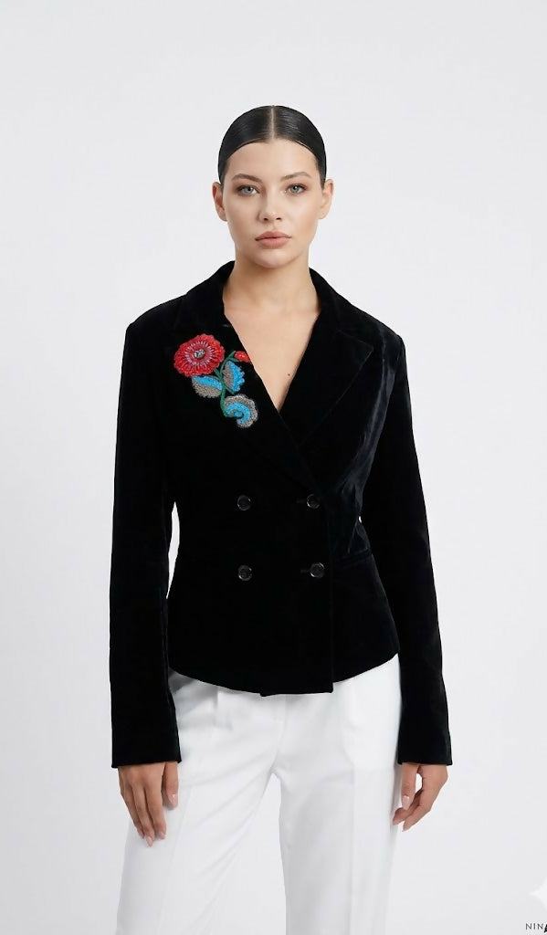Velvet Jacket With Iris