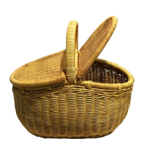 Susarts handmade rattan basket with cover