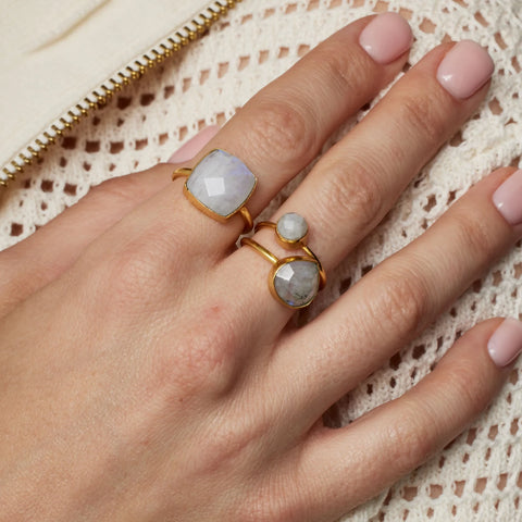 Teardrop Stone Adjustable Ring