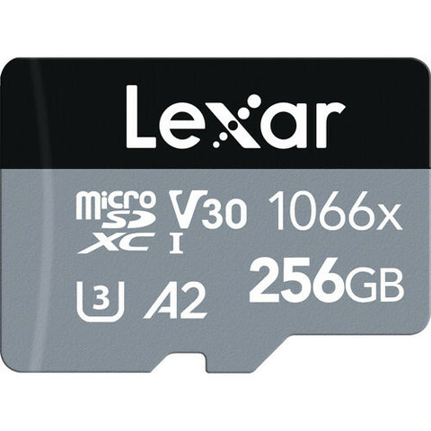 ليكسار عالي الأداء 256 جيجابايت 1066X MICROSDXC UHS-I، يصل إلى 160 متر 