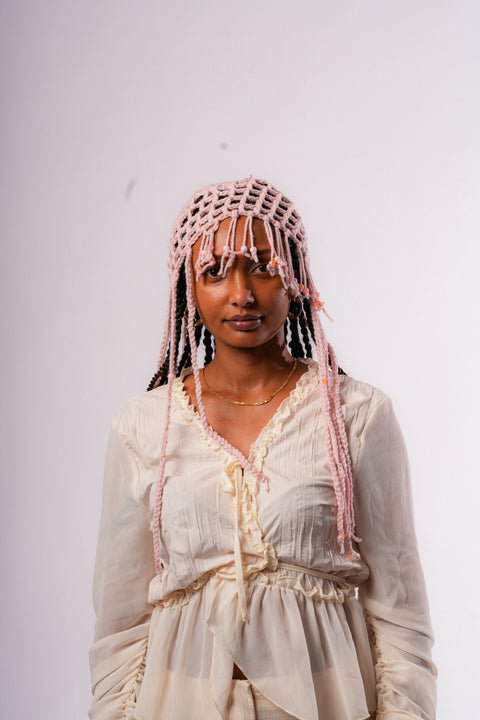 Braided fringe crown summer hat