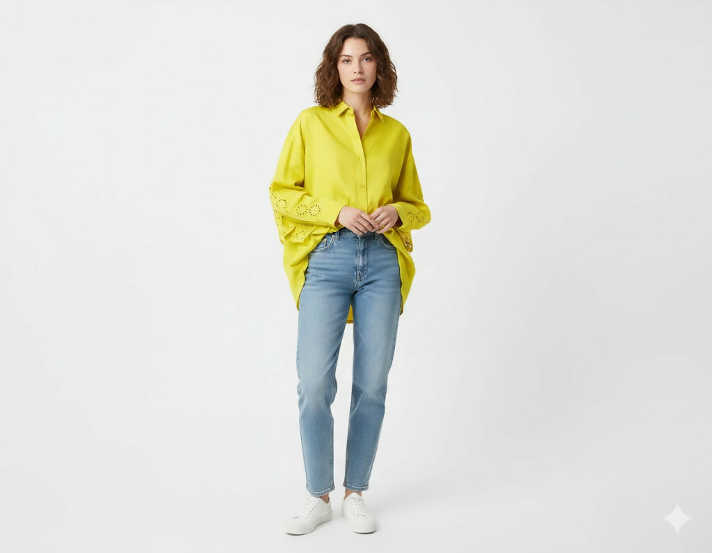 MY PEANUT Dantel Oversize Shirt
