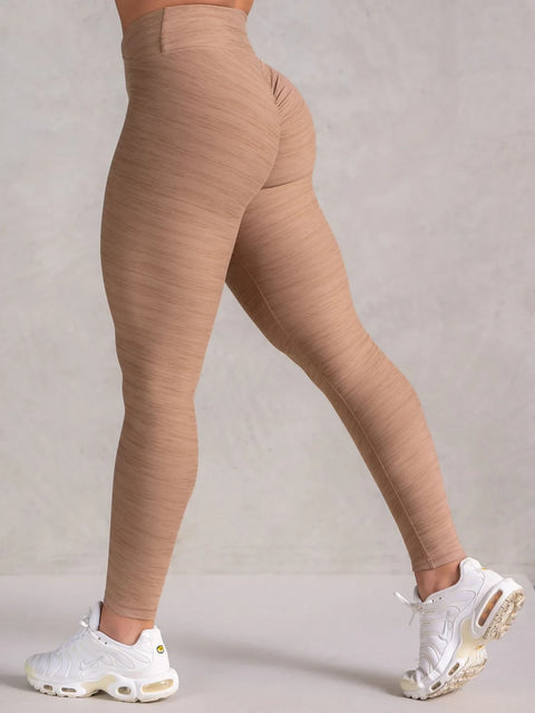 Ryderwear Icon Cross Over Scrunch Leggings Moca Marl