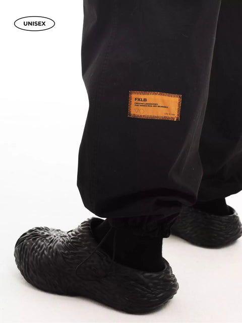 Wide Black Cargo Pants "Romanticism"