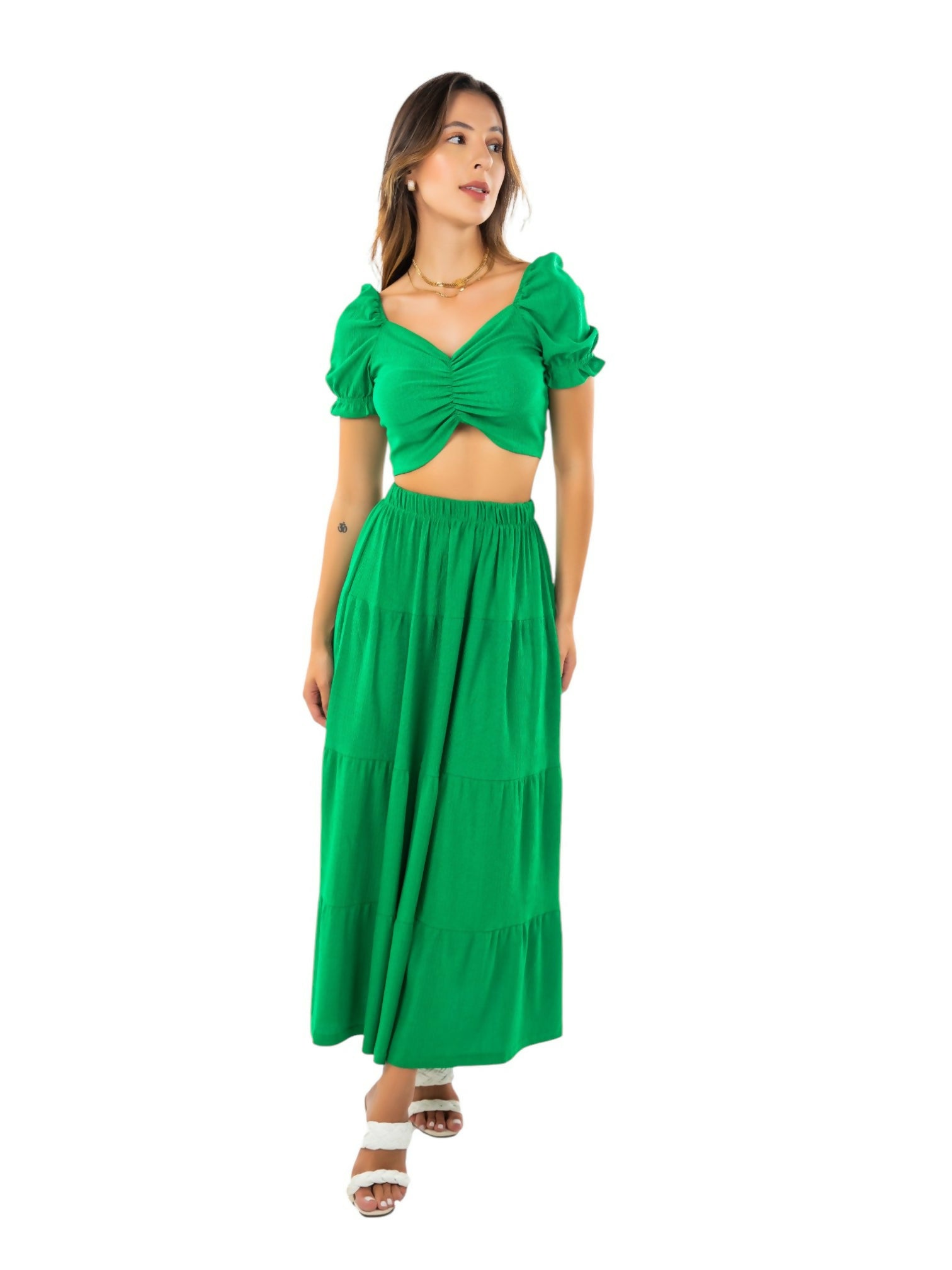 MY PEANUT Carmen Knit Set in Green