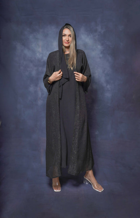 Modern women’s abaya consisting of three pieces decorated with scarf – Chiffon