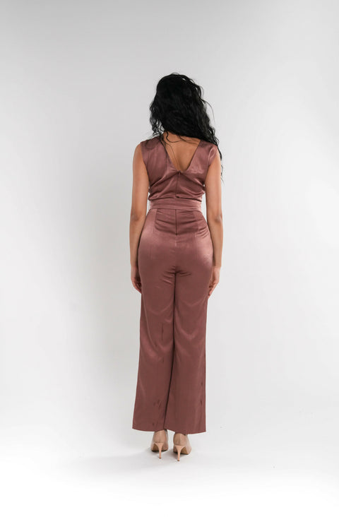 Bronze Belted Jumpsuit
