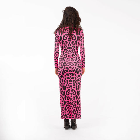 Leopard Maxi Dress in Pink