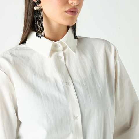 Solid Shirt with Lace hem
