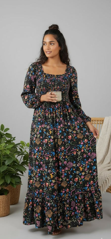 MY PEANUT Floral Maxi Dress