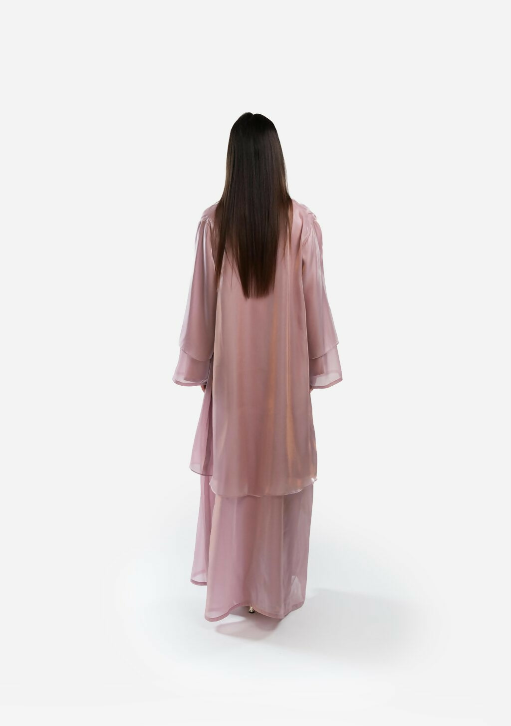 Abaya Pink Organza set