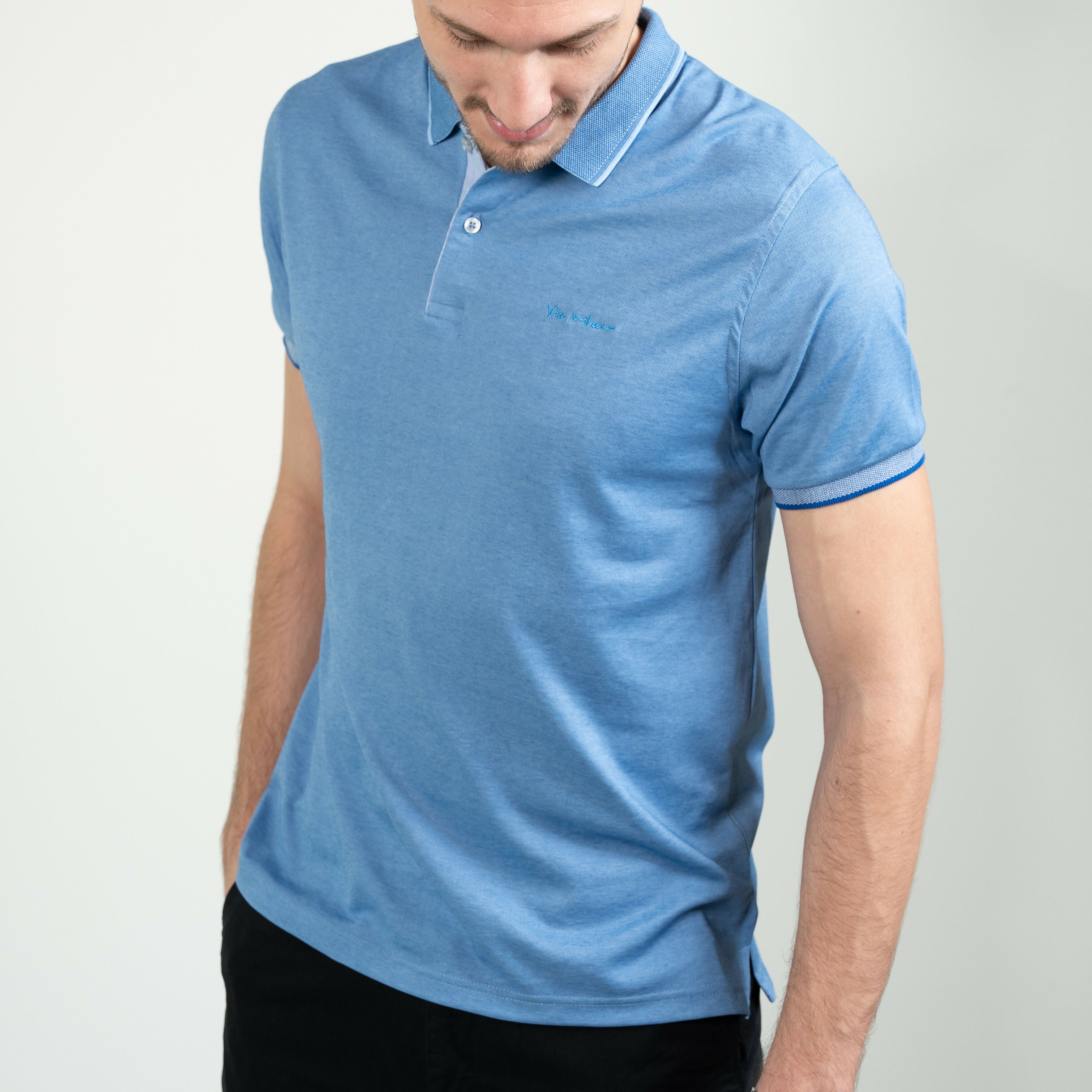 Via Milano Polo T-Shirt Aegean