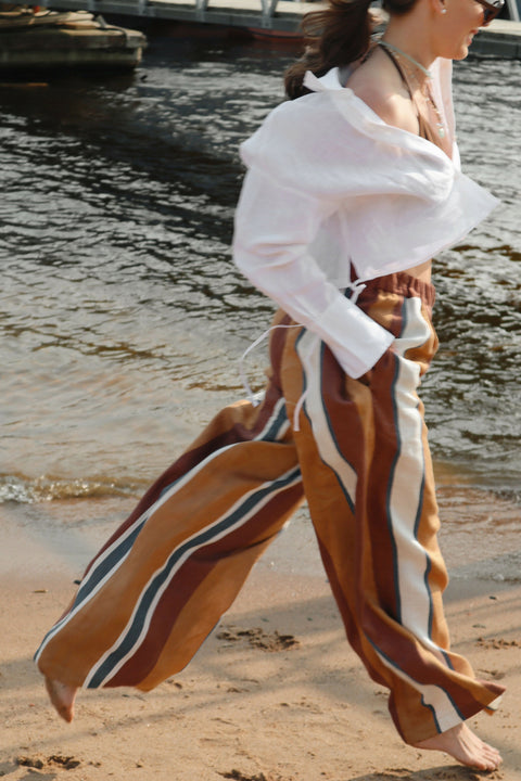 Linen Trousers in Brown