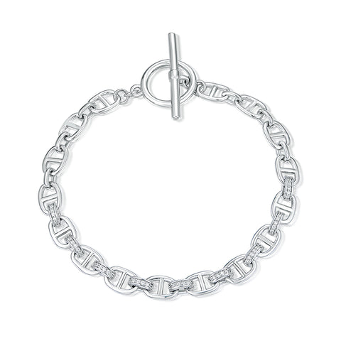 Chain bracelet with cubic zirconia