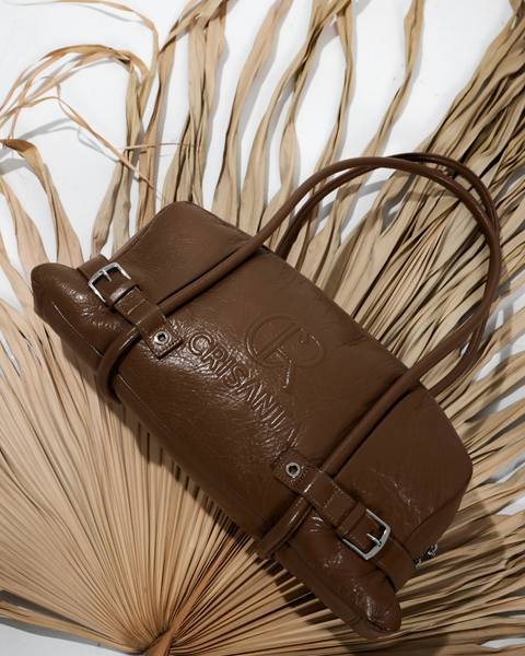 CRISANTA – Vintage Bowling Bag (Caramel Brown)