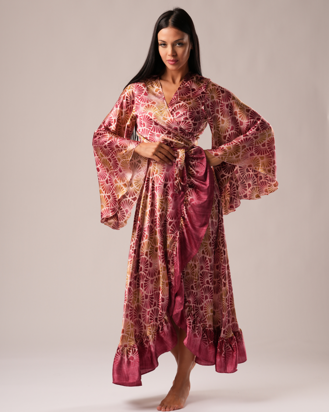 ART FLOWERS KIMONO DRESS