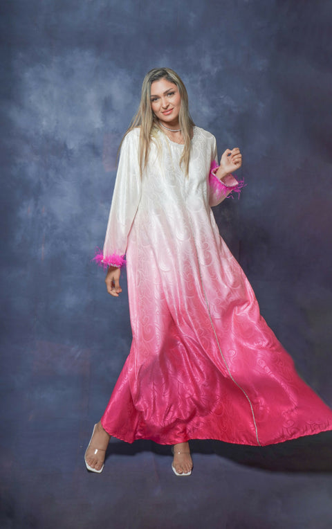 Dress-Jellabiya- Patterned Silk long Loose Style -with splendid Colores