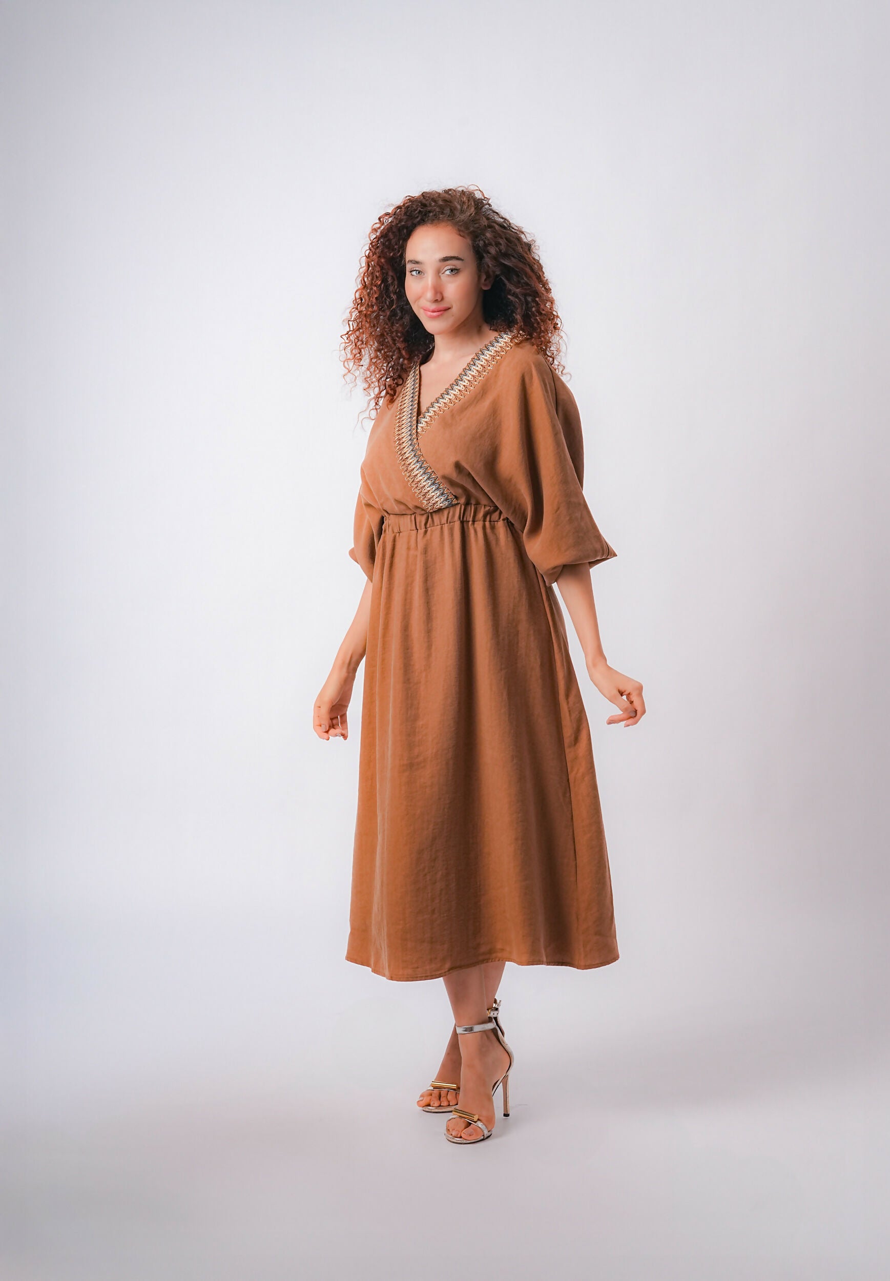 BROWN DOBETTI DRESS