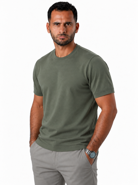 ANGELO KAHEL - CREW NECK T-SHIRT KHK - VT-1000