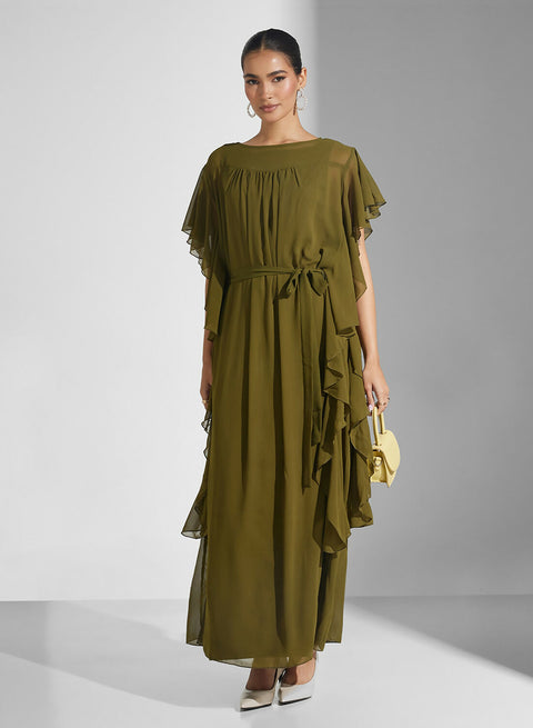 GEORGETTE SIDE FRILL DRESS