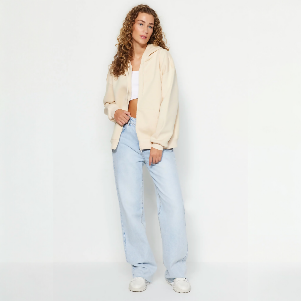 MY PEANUT Doa Beige Hoody With Fleece