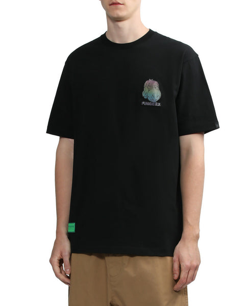 Gradient Logo Black T-shirt in Cotton Jersey