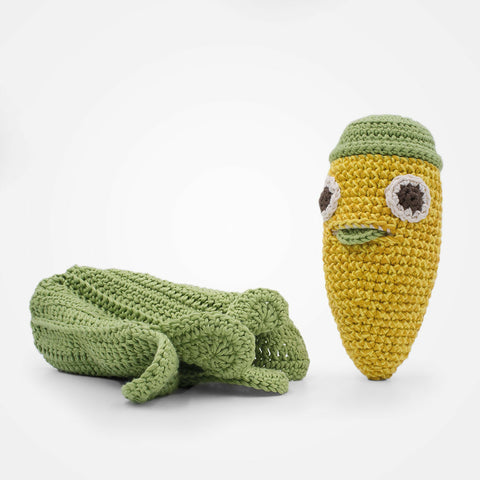 susarts crochet doll ''corn'' rattle