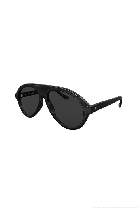G 02 Dark Black Frame with Black Lenses Acetate Eyewear
