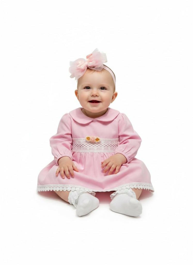 MAISON BEBE Nour Elegant Newborn Dress Set - Pink