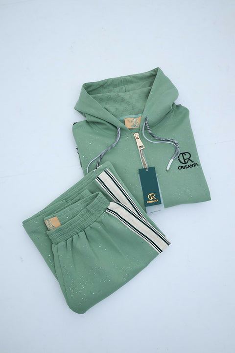 Crisanta Hoodie Set “Sparkle Green”