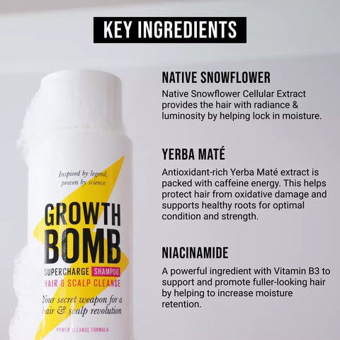 Growth Bomb - Supercharge Shampoo - Hair & Scalp Cleanse - 300ml