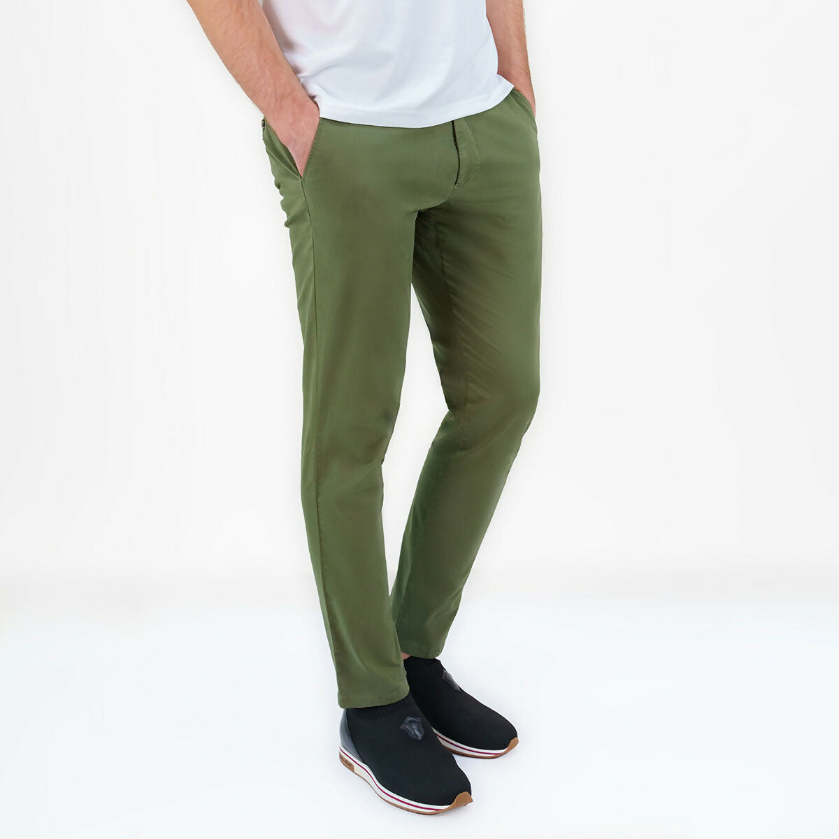 Via Milano Trouser Military Green