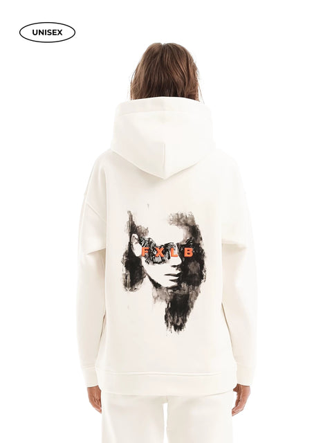 White Fleece Hoodie "Romanticism" X MVDR