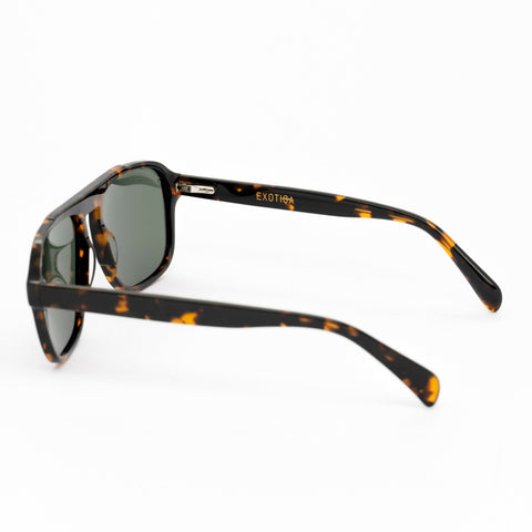 Stalwart Sunglasses | Brown Frames & Green Lenses